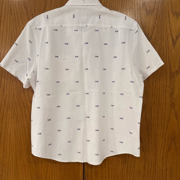 Penguin Heritage Slim Fit Men's XXL Short Sleeve Dress Shirt Geometric Print - Picture 2 of 9
